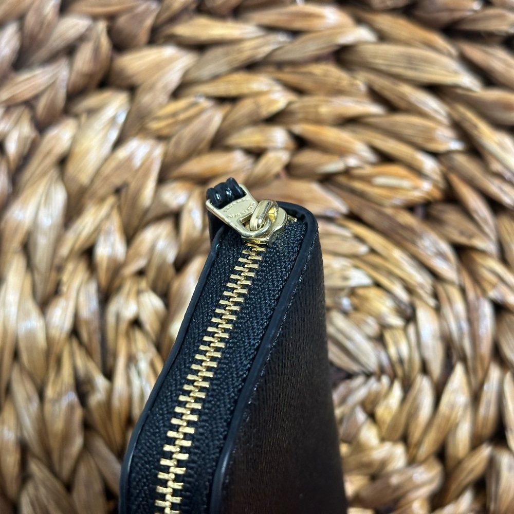 Coach Zip Around Coin Card case black good zipper - Picture 3 of 6
